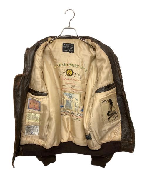 AVIREX（アヴィレックス）AVIREX (アヴィレックス) レザージャケット ブラウン サイズ:Sの古着・服飾アイテム