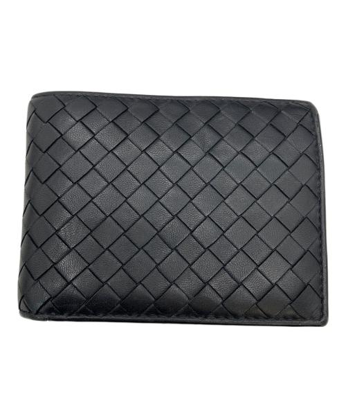 BOTTEGA VENETA（ボッテガベネタ）BOTTEGA VENETA (ボッテガベネタ) 2つ折り財布 ブラックの古着・服飾アイテム