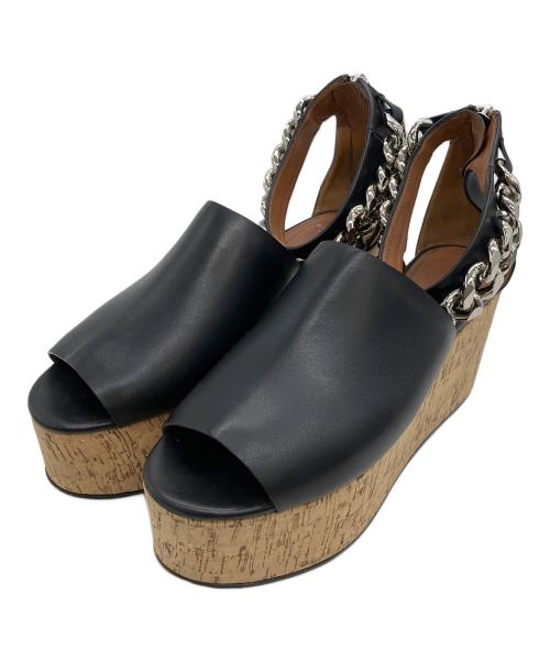 GIVENCHY（ジバンシィ）GIVENCHY (ジバンシィ) チェーンアンクルサンダル ブラック×ベージュ サイズ:不明の古着・服飾アイテム