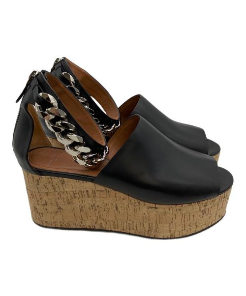 GIVENCHY（ジバンシィ）GIVENCHY (ジバンシィ) チェーンアンクルサンダル ブラック×ベージュ サイズ:不明の古着・服飾アイテム