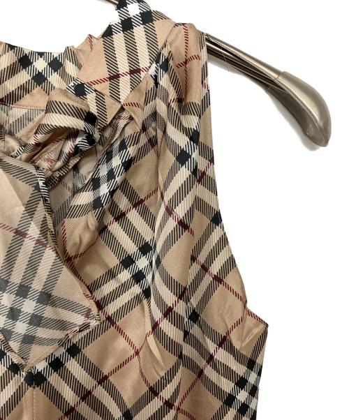 BURBERRY BLUE LABEL（バーバリー ブルー レーベル）BURBERRY BLUE LABEL (バーバリー ブルー レーベル) ノースリーブワンピース ブラック×ベージュ サイズ:38の古着・服飾アイテム