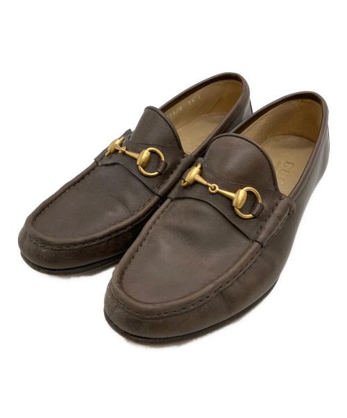 GUCCI（グッチ）GUCCI (グッチ) ビットローファー ブラウン サイズ:7 1/2 Eの古着・服飾アイテム
