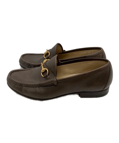 GUCCI（グッチ）GUCCI (グッチ) ビットローファー ブラウン サイズ:7 1/2 Eの古着・服飾アイテム