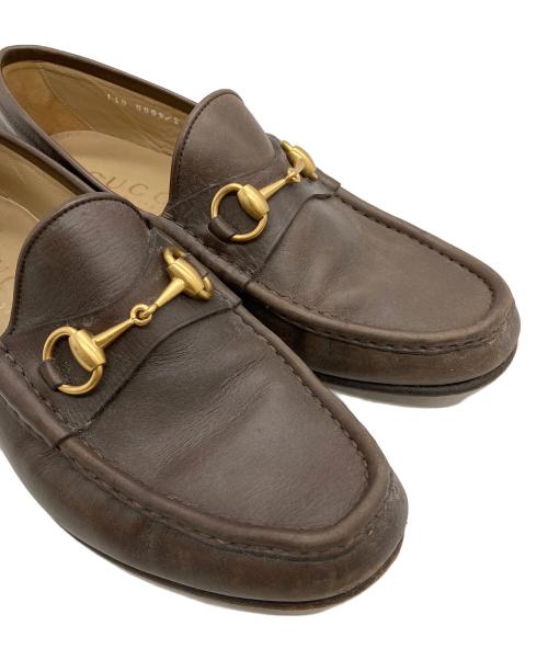 GUCCI（グッチ）GUCCI (グッチ) ビットローファー ブラウン サイズ:7 1/2 Eの古着・服飾アイテム