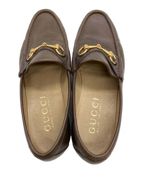 GUCCI（グッチ）GUCCI (グッチ) ビットローファー ブラウン サイズ:7 1/2 Eの古着・服飾アイテム