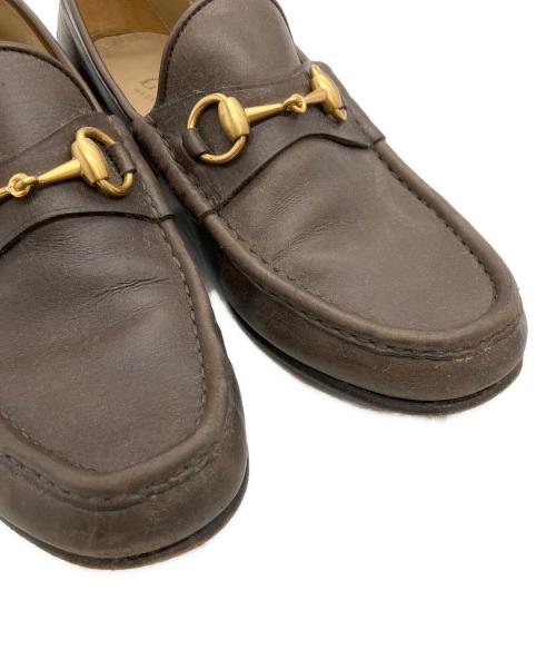 GUCCI（グッチ）GUCCI (グッチ) ビットローファー ブラウン サイズ:7 1/2 Eの古着・服飾アイテム