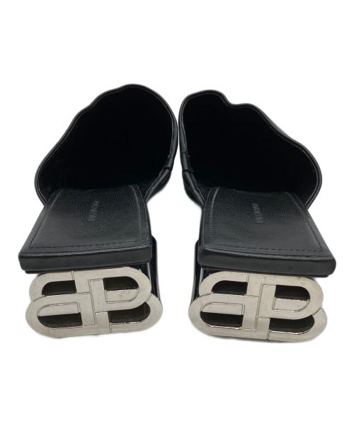 BALENCIAGA（バレンシアガ）BALENCIAGA (バレンシアガ) BBロゴ ブロックヒールミュール ブラック サイズ:38の古着・服飾アイテム