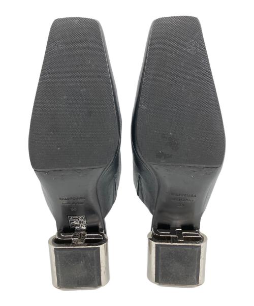 BALENCIAGA（バレンシアガ）BALENCIAGA (バレンシアガ) BBロゴ ブロックヒールミュール ブラック サイズ:38の古着・服飾アイテム