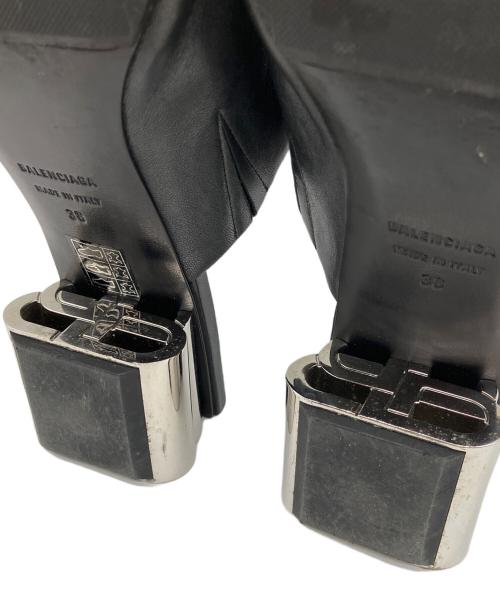 BALENCIAGA（バレンシアガ）BALENCIAGA (バレンシアガ) BBロゴ ブロックヒールミュール ブラック サイズ:38の古着・服飾アイテム