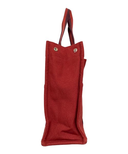 HERMES（エルメス）HERMES (エルメス) フルートゥFGM　キャンバストートバッグ レッドの古着・服飾アイテム