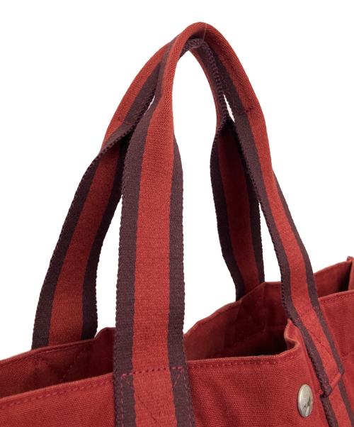 HERMES（エルメス）HERMES (エルメス) フルートゥFGM　キャンバストートバッグ レッドの古着・服飾アイテム