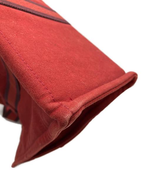 HERMES（エルメス）HERMES (エルメス) フルートゥFGM　キャンバストートバッグ レッドの古着・服飾アイテム