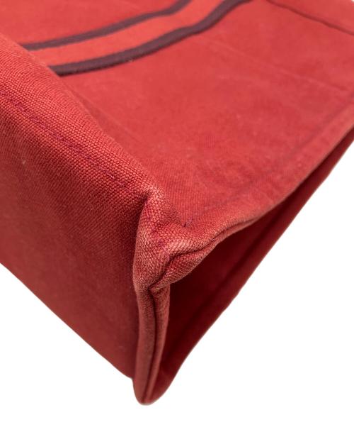 HERMES（エルメス）HERMES (エルメス) フルートゥFGM　キャンバストートバッグ レッドの古着・服飾アイテム