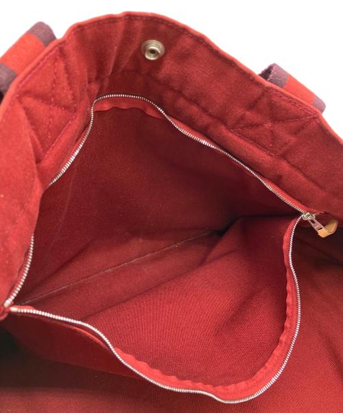 HERMES（エルメス）HERMES (エルメス) フルートゥFGM　キャンバストートバッグ レッドの古着・服飾アイテム
