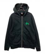 stussyステューシー）の古着「ジップパーカー」｜ブラック