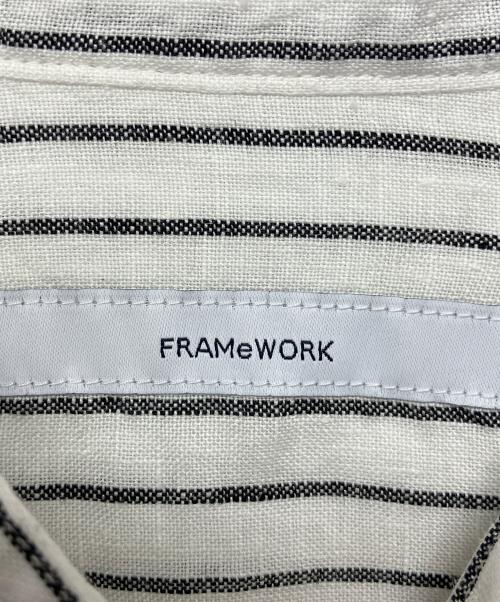 FRAMeWORK（フレームワーク）FRAMeWORK (フレームワーク) フレンチリネンバンドカラーシャツ シャツ ホワイト サイズ:FREEの古着・服飾アイテム