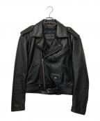 Bs LeatherBs Leather）の古着「ダブルライダースジャケット」｜ブラック