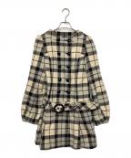 BURBERRY BLUE LABELバーバリーロンドンブルーレーベル）の古着「ウールコート」｜ベージュ×ブラック