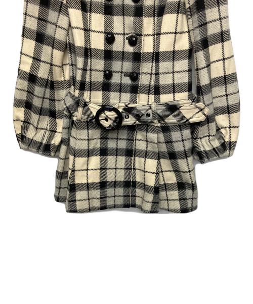 BURBERRY BLUE LABEL（バーバリーロンドンブルーレーベル）BURBERRY BLUE LABEL (バーバリーロンドンブルーレーベル) ウールコート ベージュ×ブラック サイズ:38の古着・服飾アイテム