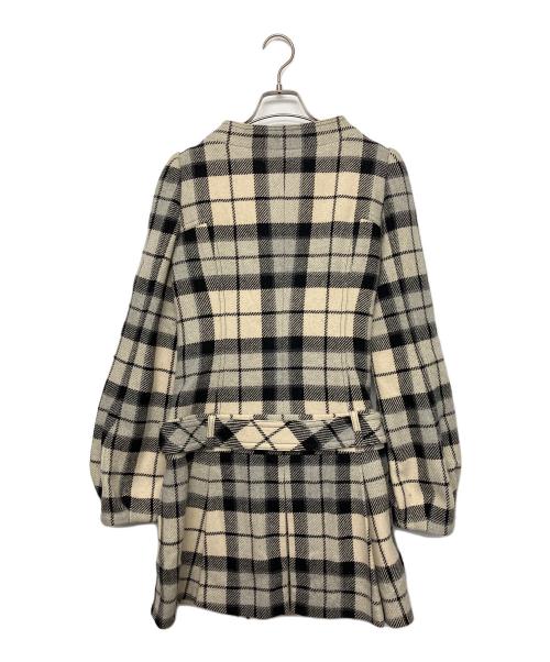 BURBERRY BLUE LABEL（バーバリーロンドンブルーレーベル）BURBERRY BLUE LABEL (バーバリーロンドンブルーレーベル) ウールコート ベージュ×ブラック サイズ:38の古着・服飾アイテム