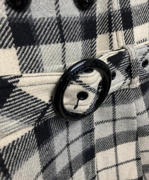 BURBERRY BLUE LABEL（バーバリーロンドンブルーレーベル）BURBERRY BLUE LABEL (バーバリーロンドンブルーレーベル) ウールコート ベージュ×ブラック サイズ:38の古着・服飾アイテム