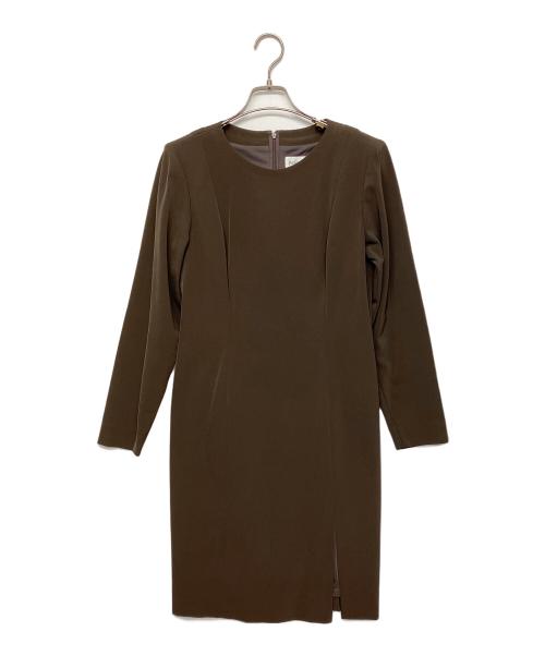 Yves Saint Laurent（イヴサンローラン）Yves Saint Laurent (イヴサンローラン) 長袖ワンピース ブラウン サイズ:36の古着・服飾アイテム