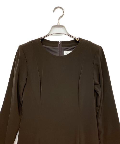 Yves Saint Laurent（イヴサンローラン）Yves Saint Laurent (イヴサンローラン) 長袖ワンピース ブラウン サイズ:36の古着・服飾アイテム