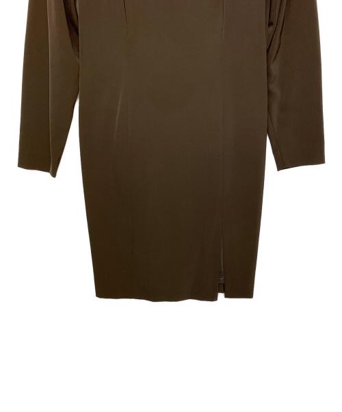Yves Saint Laurent（イヴサンローラン）Yves Saint Laurent (イヴサンローラン) 長袖ワンピース ブラウン サイズ:36の古着・服飾アイテム