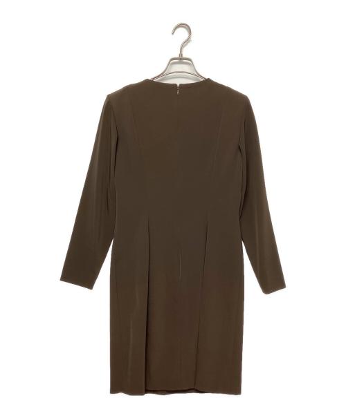 Yves Saint Laurent（イヴサンローラン）Yves Saint Laurent (イヴサンローラン) 長袖ワンピース ブラウン サイズ:36の古着・服飾アイテム