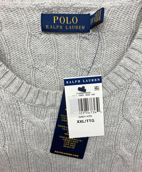 POLO RALPH LAUREN（ポロ・ラルフローレン）POLO RALPH LAUREN (ポロ・ラルフローレン) 薄手ニット グレー サイズ:XL 未使用品の古着・服飾アイテム