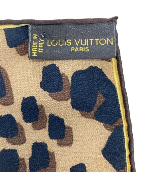 LOUIS VUITTON（ルイ ヴィトン）LOUIS VUITTON (ルイ ヴィトン) モノグラム・レオパード シルクスカーフ ブラウンの古着・服飾アイテム