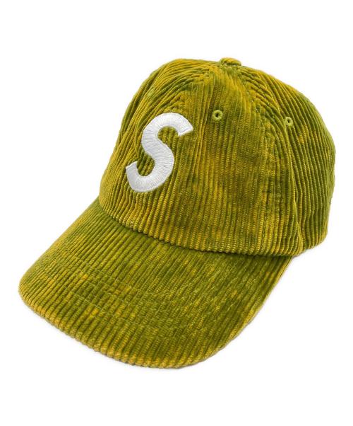 SUPREME（シュプリーム）SUPREME (シュプリーム) キャップ 23AW Corduroy Slogo 6Panel CaP グリーン×イエローの古着・服飾アイテム