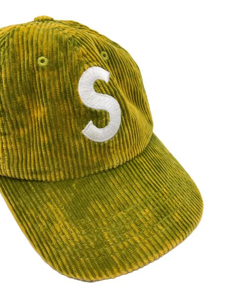SUPREME（シュプリーム）SUPREME (シュプリーム) キャップ 23AW Corduroy Slogo 6Panel CaP グリーン×イエローの古着・服飾アイテム
