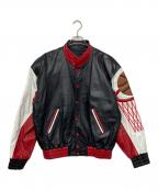 ALL SPORTSALL SPORTS）の古着「レザージャケット　CHICAGO BULLS WORLD CHAMPS 91 92 93」｜ブラック