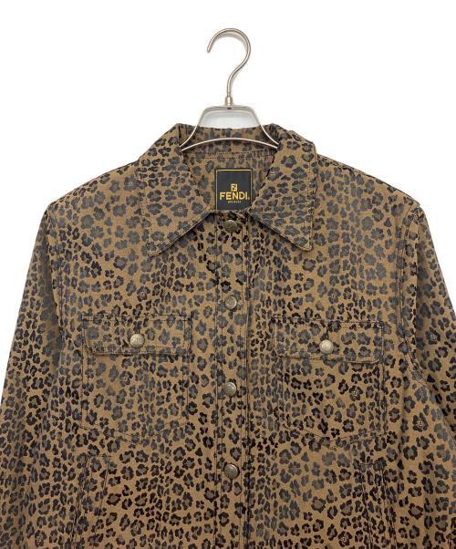 FENDI（フェンディ）FENDI (フェンディ) レオパード柄ジャケット ブラウン サイズ:36の古着・服飾アイテム