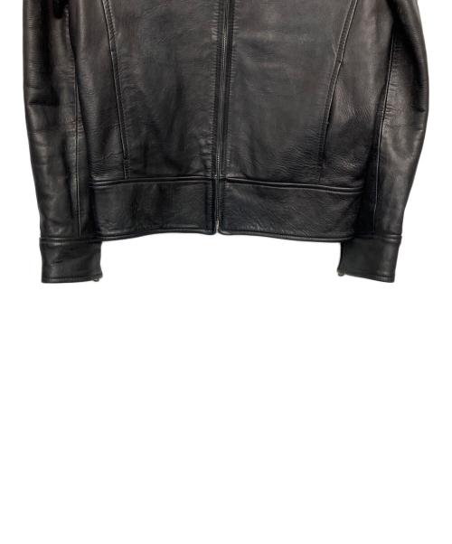 DOLCE & GABBANA（ドルチェ＆ガッバーナ）DOLCE & GABBANA (ドルチェ＆ガッバーナ) ドンキーカラー　レザージャケット ブラック サイズ:Mの古着・服飾アイテム