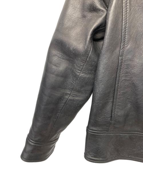 DOLCE & GABBANA（ドルチェ＆ガッバーナ）DOLCE & GABBANA (ドルチェ＆ガッバーナ) ドンキーカラー　レザージャケット ブラック サイズ:Mの古着・服飾アイテム