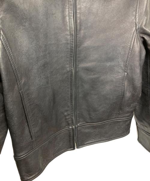 DOLCE & GABBANA（ドルチェ＆ガッバーナ）DOLCE & GABBANA (ドルチェ＆ガッバーナ) ドンキーカラー　レザージャケット ブラック サイズ:Mの古着・服飾アイテム