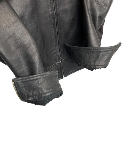 DOLCE & GABBANA（ドルチェ＆ガッバーナ）DOLCE & GABBANA (ドルチェ＆ガッバーナ) ドンキーカラー　レザージャケット ブラック サイズ:Mの古着・服飾アイテム