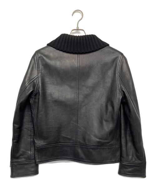 DOLCE & GABBANA（ドルチェ＆ガッバーナ）DOLCE & GABBANA (ドルチェ＆ガッバーナ) ドンキーカラー　レザージャケット ブラック サイズ:Mの古着・服飾アイテム