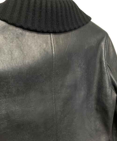 DOLCE & GABBANA（ドルチェ＆ガッバーナ）DOLCE & GABBANA (ドルチェ＆ガッバーナ) ドンキーカラー　レザージャケット ブラック サイズ:Mの古着・服飾アイテム