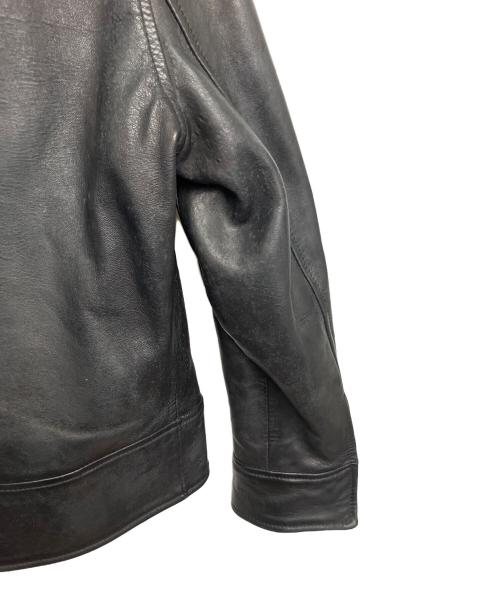 DOLCE & GABBANA（ドルチェ＆ガッバーナ）DOLCE & GABBANA (ドルチェ＆ガッバーナ) ドンキーカラー　レザージャケット ブラック サイズ:Mの古着・服飾アイテム