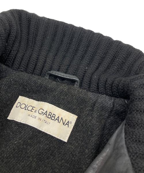 DOLCE & GABBANA（ドルチェ＆ガッバーナ）DOLCE & GABBANA (ドルチェ＆ガッバーナ) ドンキーカラー　レザージャケット ブラック サイズ:Mの古着・服飾アイテム