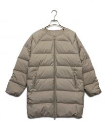 Pyrenex（ピレネックス）の古着「ノーカラーダウンコート」｜ベージュ