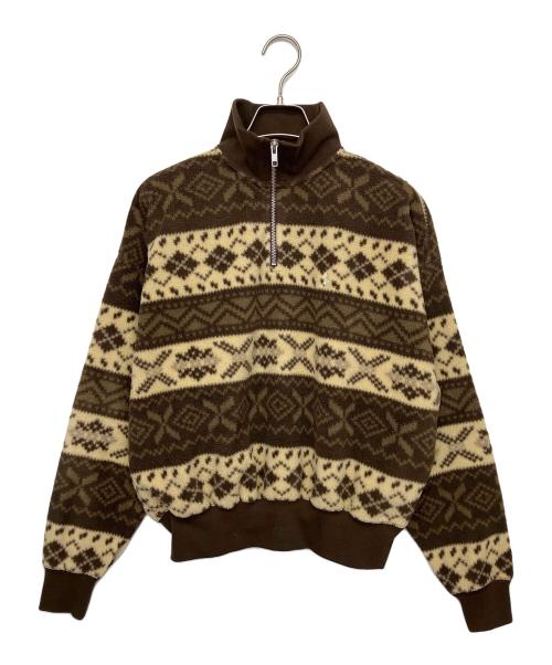 POLO RALPH LAUREN（ポロ・ラルフローレン）POLO RALPH LAUREN (ポロ・ラルフローレン) ハイパイル フリース クォータージップ ブラウン サイズ:XSの古着・服飾アイテム