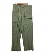 AURALEEオーラリー）の古着「WOOL HERRINGBONE CARGO」｜グリーン