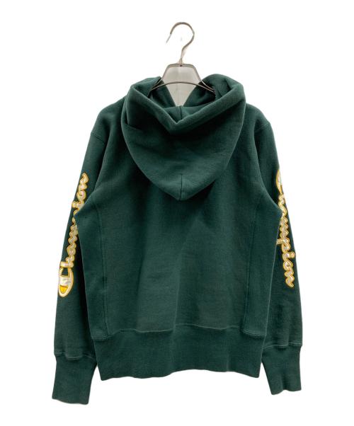 Champion REVERSE WEAVE（チャンピオン リバース ウィーブ）Champion REVERSE WEAVE (チャンピオン リバース ウィーブ) プルオーバーパーカー グリーン サイズ:Sの古着・服飾アイテム