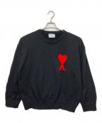 AMI Alexandre Mattiussiアミアレクサンドルマテュッシ）の古着「刺繍入りニット」｜ブラック