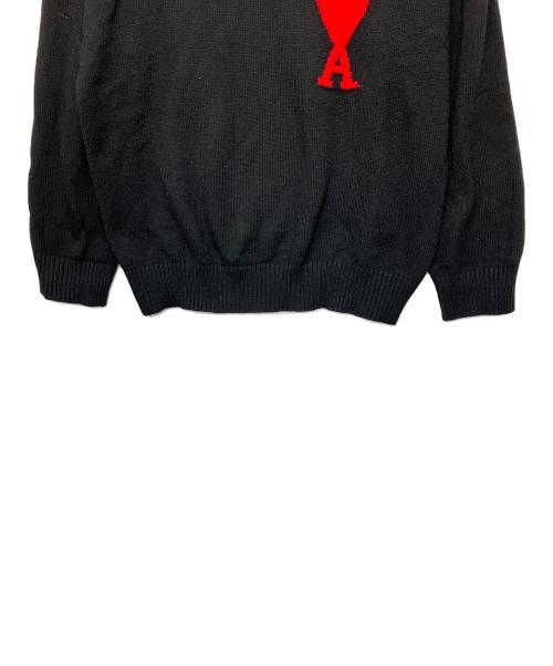 AMI Alexandre Mattiussi（アミアレクサンドルマテュッシ）AMI Alexandre Mattiussi (アミアレクサンドルマテュッシ) 刺繍入りニット ブラック サイズ:2XLの古着・服飾アイテム
