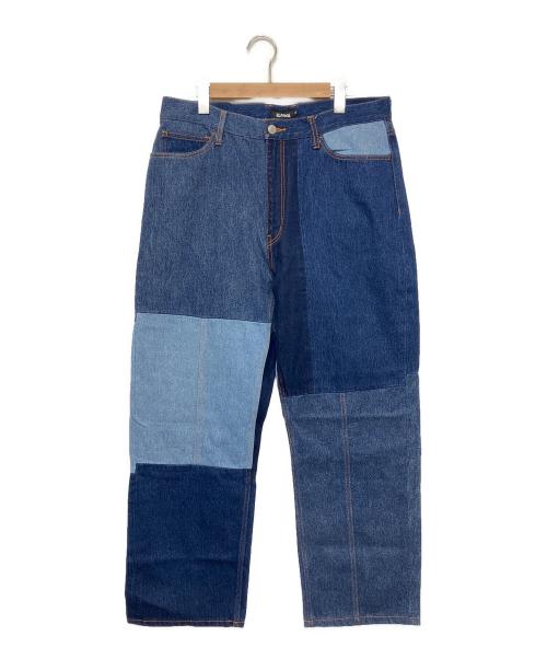 X-LARGE（エクストララージ）X-LARGE (エクストララージ) パッチワークデニムパンツ インディゴ サイズ:91cm (W36)の古着・服飾アイテム